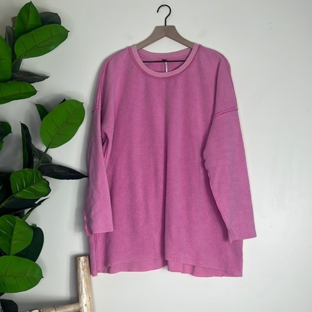 Free People Pink Oversized Pullover Size Medium - Picture 1 of 7